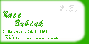 mate babiak business card