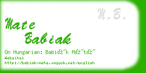 mate babiak business card